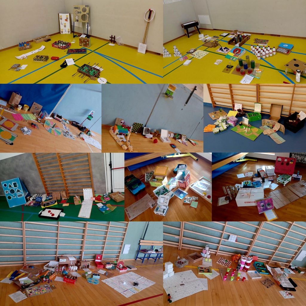 collage di foto con giochi creati dai bambini